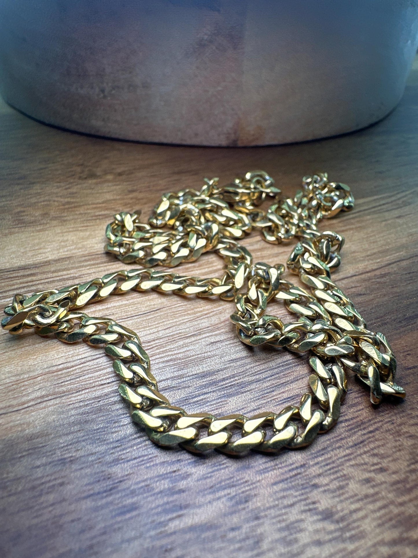 Gold Chain Necklace for Men - 18k Miami Cuban Chain - Stainless Steel - 60cm - Mens Gold Chain Gold Waterproof Chain - Men's Jewelry, B008