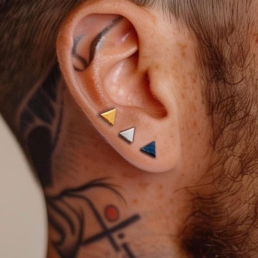 Mens Stacking Earrings - Stacking Stud Earrings, second third studs, Male Earring, Edgy Mens Earrings Set Studs for Men A501/388/511