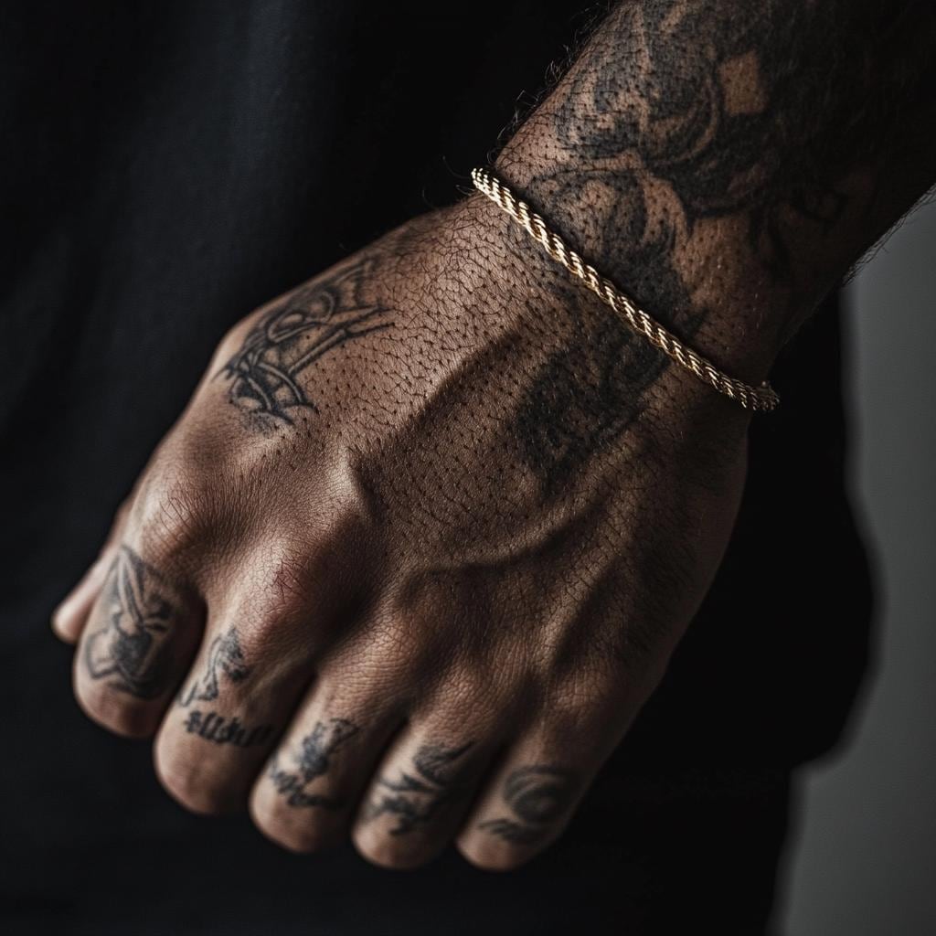 Gold Rope Bracelet for Men - Gold Rope Bracelet - Mens Gold Bracelet - Waterproof Chain - gifts for him - Men's Jewelry Gold Bracelet, B016