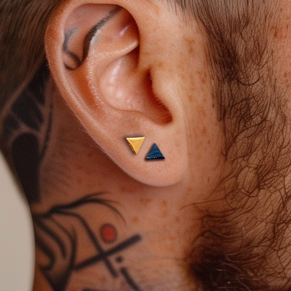 Mens Minimalist Earrings - Silver Stud Earrings, Men, Stacking Earring Set, Male Earring, Edgy, Mens Stud Earrings, Studs for Men, A501/A205