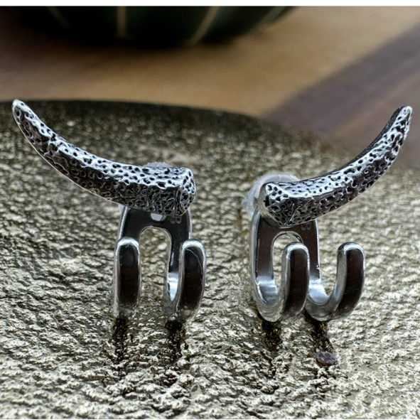Women's Earrings - Silver Stud Earrings, Minimalist Women Earring, Gifts for Wife, Women's Stud Earrings, Studs for Women, Edgy earrings