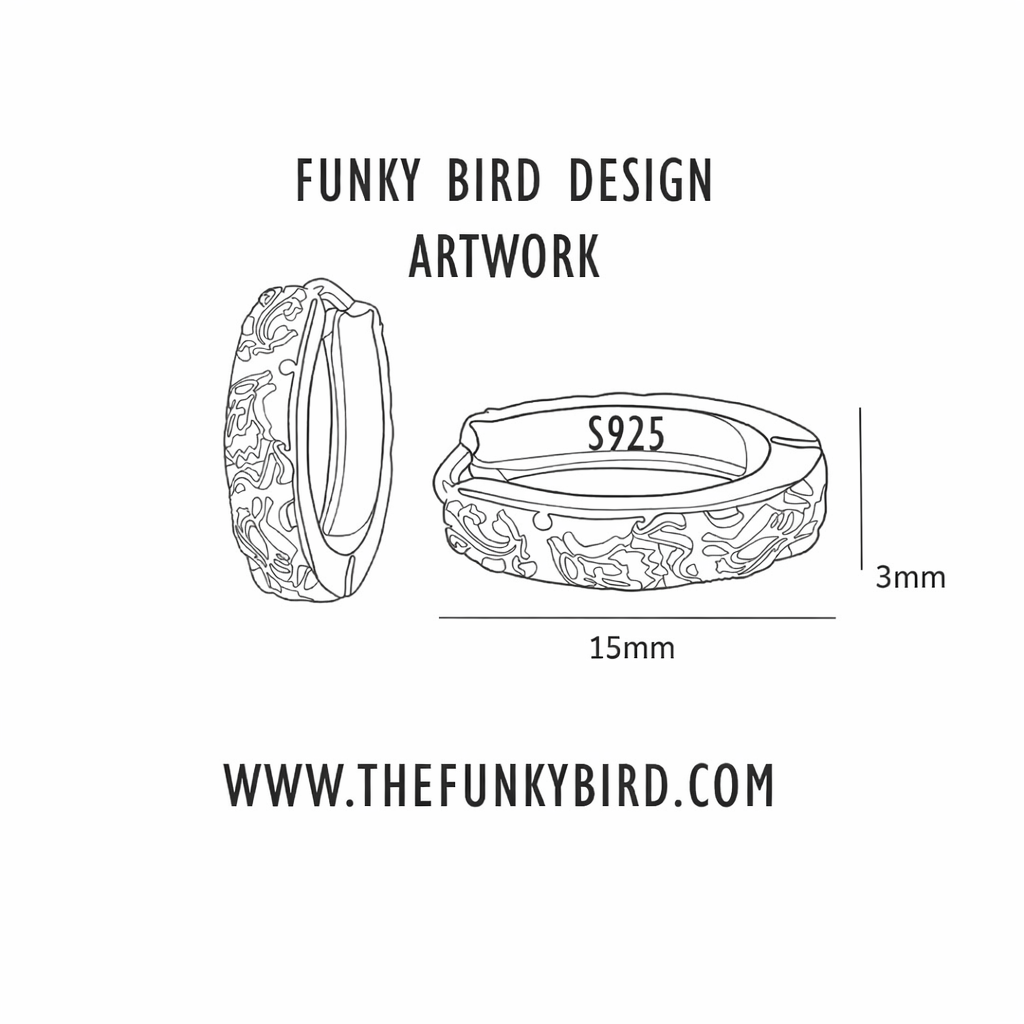 Mens Earrings - Black Earrings, Men, Edgy Male Earring, Dragon Glass, Mens Hoop Earrings, Hoops for Men, Rune hoop earrings, A339