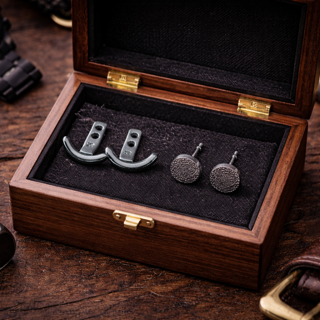 Mens Earrings - Gun Metal Grey wrap around  Earrings, Men, Minimalist Male Earring, Silver, Mens stud, Man Earrings, for Men, edgy, B026