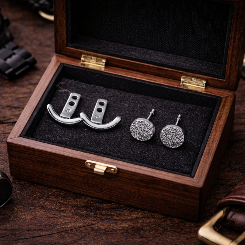 Mens Earrings - Silver wrap around  Earrings, Men, Minimalist Male Earring, Silver, Mens stud, Man Earrings, for Men, edgy, A004