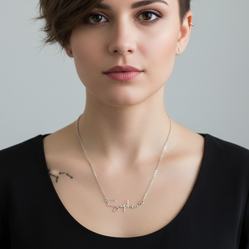 Personalised Name Necklace - Funky Bird - Gift for Her - Gift for