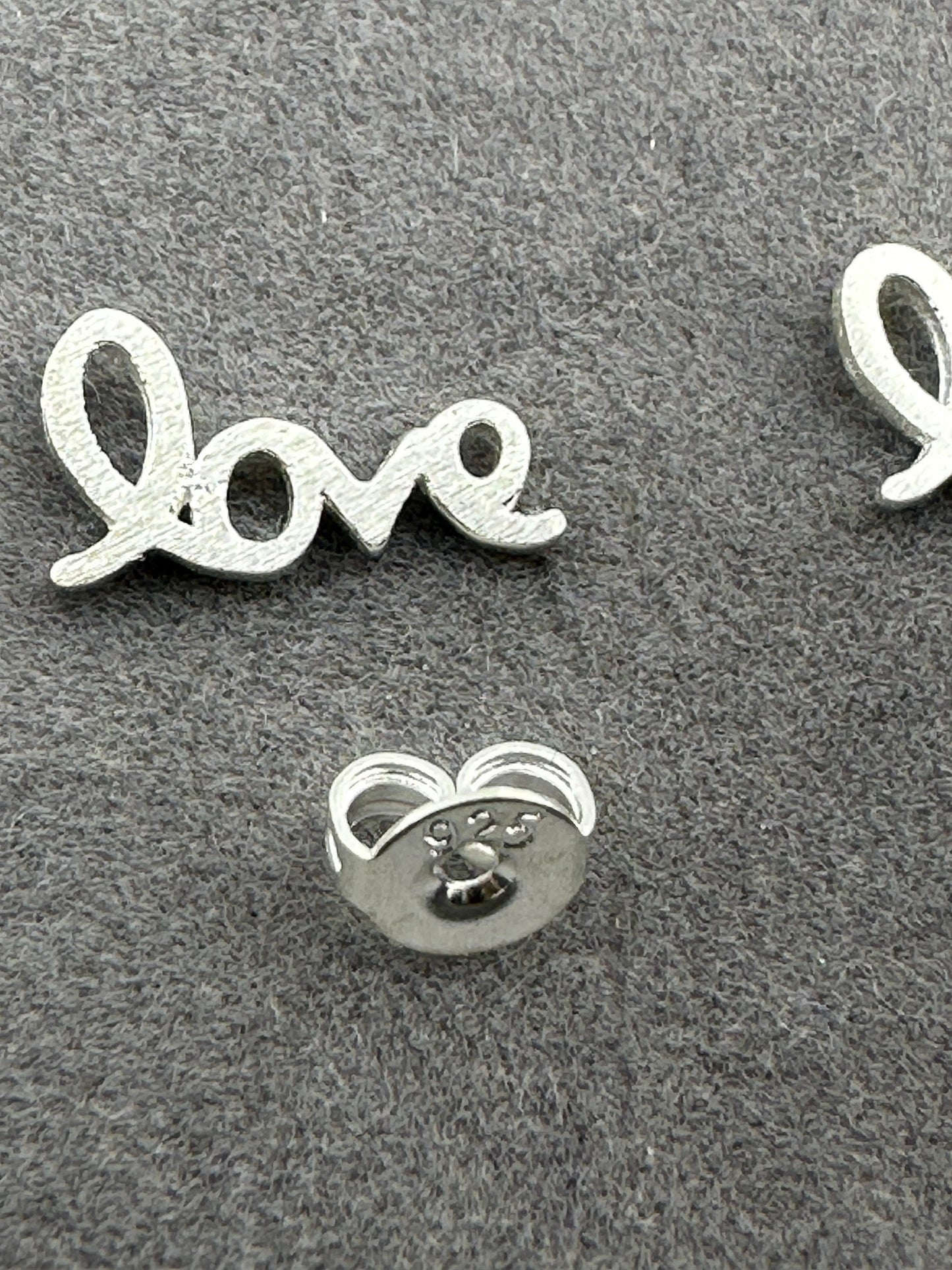 Sterling Silver Love Earrings - Elegant, Silver, Stud Love Earrings, Novelty, Birthday Party, Fun, Funky, Unique gift, 925 A061