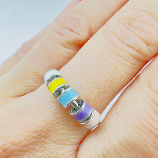 Stress relief rings, Anxiety rings, Fidget Ring, Meditation rings, Spinning beads, Gifts for friends, Gift cards, Adjustable opening, A396