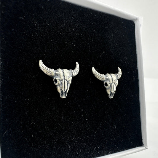 Skull Earrings - Silver Stud Earrings Men Minimalist Male Edgy Mens Earring Silver Mens Stud Earrings, Studs for Men, A356