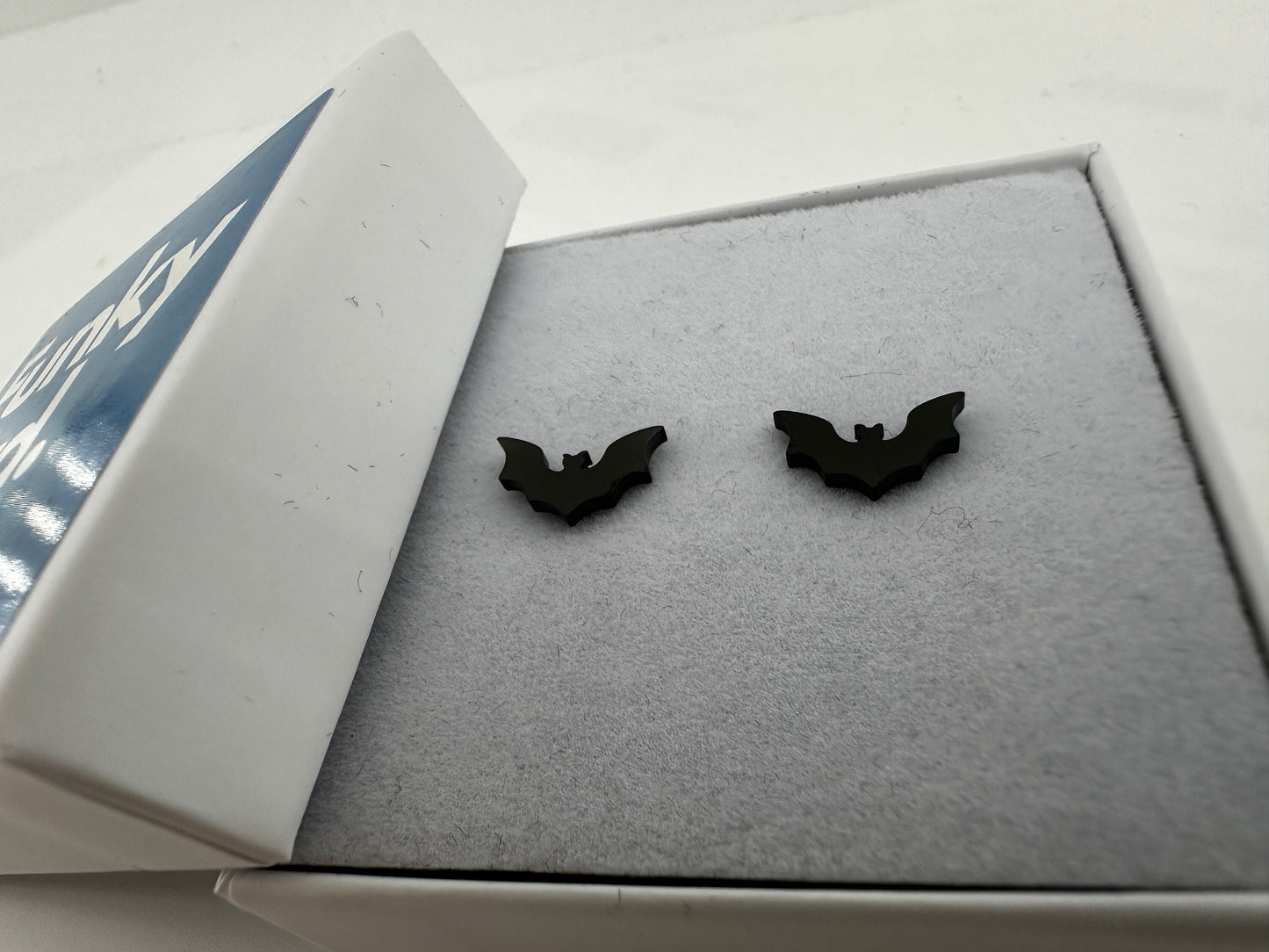 Mens Earrings - Black Stud Earrings, Men, Bat Wing Black Bat Earrings, Black Earrings, Mens Stud Earrings Edgy Studs for Men, Bat, A332