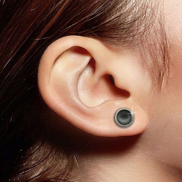 Womens Earrings - Silver Stud Earrings, Womens, Oxidised, Ladies, Sterling Silver, Ladies Stud Earrings, Concave Earring, Womens Studs, A357