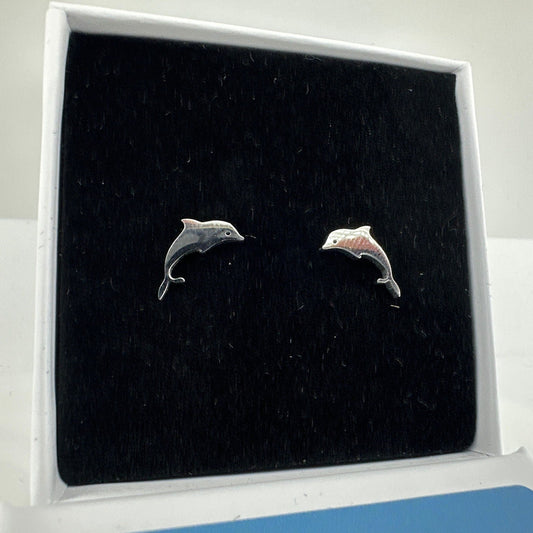 Dolphin Earrings - Dolphin Earrings, Cute Animal, Dolphin Lover, girls gift for her, Funky earrings Unique stud earrings, A063