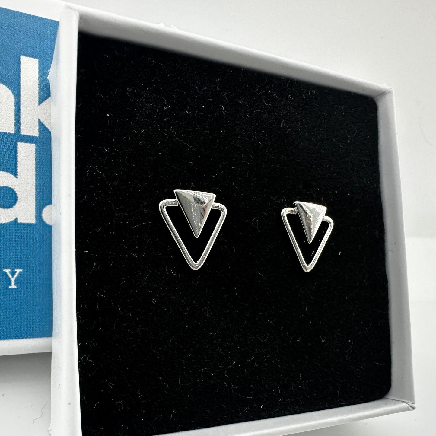 Funky Silver Earrings - Edgy Silver Earrings, Triangle Earrings, Birthday, Party, Fun, Funky, Unique gift, A023