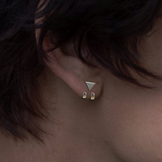 Women's Earrings - Silver Stud Earrings, Minimalist Women Earring, Gifts for Wife, Women's Stud Earrings, Studs for Women, Edgy, A388