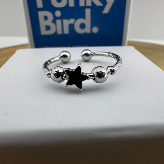 Silver ring, Anxiety rings, Fidget Ring, Meditation rings, Spinning beads, Gifts for friends, Gift cards, Adjustable opening, A026