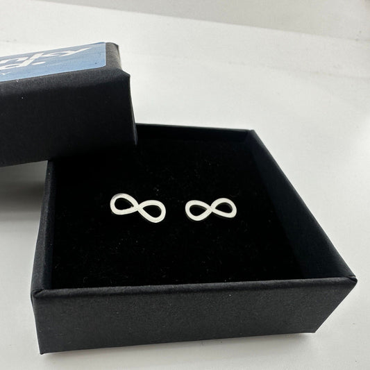 Infinity Earrings, Silver Bow, Birthday earrings, Gift for Wife, Funky earrings, Everyday earring, Unique gift, A280