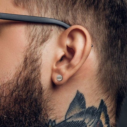 Mens Earrings, Silver Stud Earrings, Men, Steel, Edgy Earring, Silver Jewellery, Mens Stud Earrings, Studs for Men, Simple earrings, A377