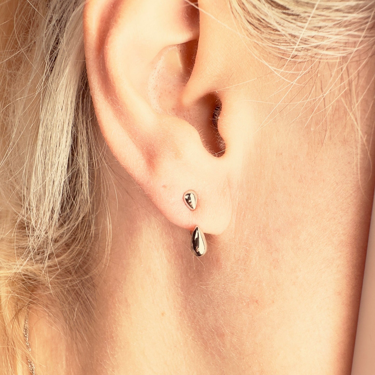 Waterdrop earrings, ladies stud earrings. Huggie Earrings, Water Drop Earrings, Ladies Silver Earring, drop Earrings, Womans Jewellery, A237