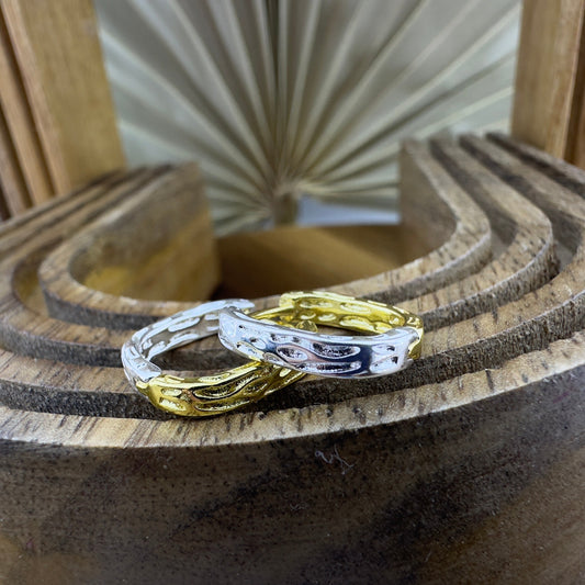 Two tone earrings Women's Hoop Earrings Gold Dangle Drop Huggie Silver, two tone hoops, Geometric Hoop Jewelry Modern, A401