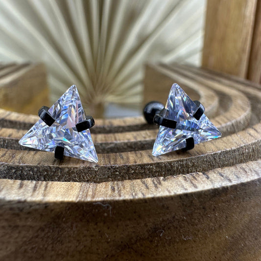 Mens Stud Earrings, Men, Diamond Look, Screw Back Male Earring, ballend stud, Mens Stud Earrings, Internally threaded, Studs for Men, A335