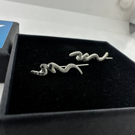 Ear Climbers Earrings, Curved Bar, Stacking Earrings, Dainty Earrings, Minimalist Earrings, Climber Crawler earrings, Silver Jewellery, A297