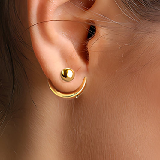 Womens Earrings - Gold wrap around Earrings, Womens Gold Minimalist Earrings, Womens Earrings, for edgy women, A350