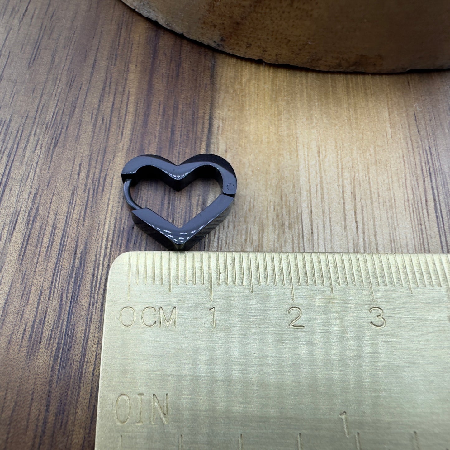 Womens Black Earrings - Black Heart Huggie Earring, Minimalist Women Earring, Chunky Black Hoops, Womens Hoop Earrings, Heart Earrings, A432