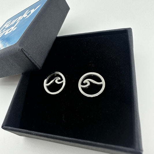 Surf stud earrings, minimalist jewellery, beach jewellery, Travel earrings, ocean earrings everyday beach earring, gift for her or him, A292