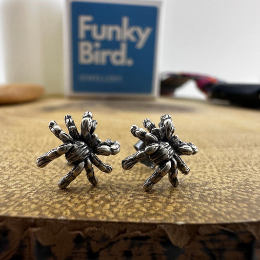Spider Earrings - Silver Earrings, Spider Stud Earrings, Spider jewellery, Stud Earrings, Studs for Men, Women, Gothic, A367
