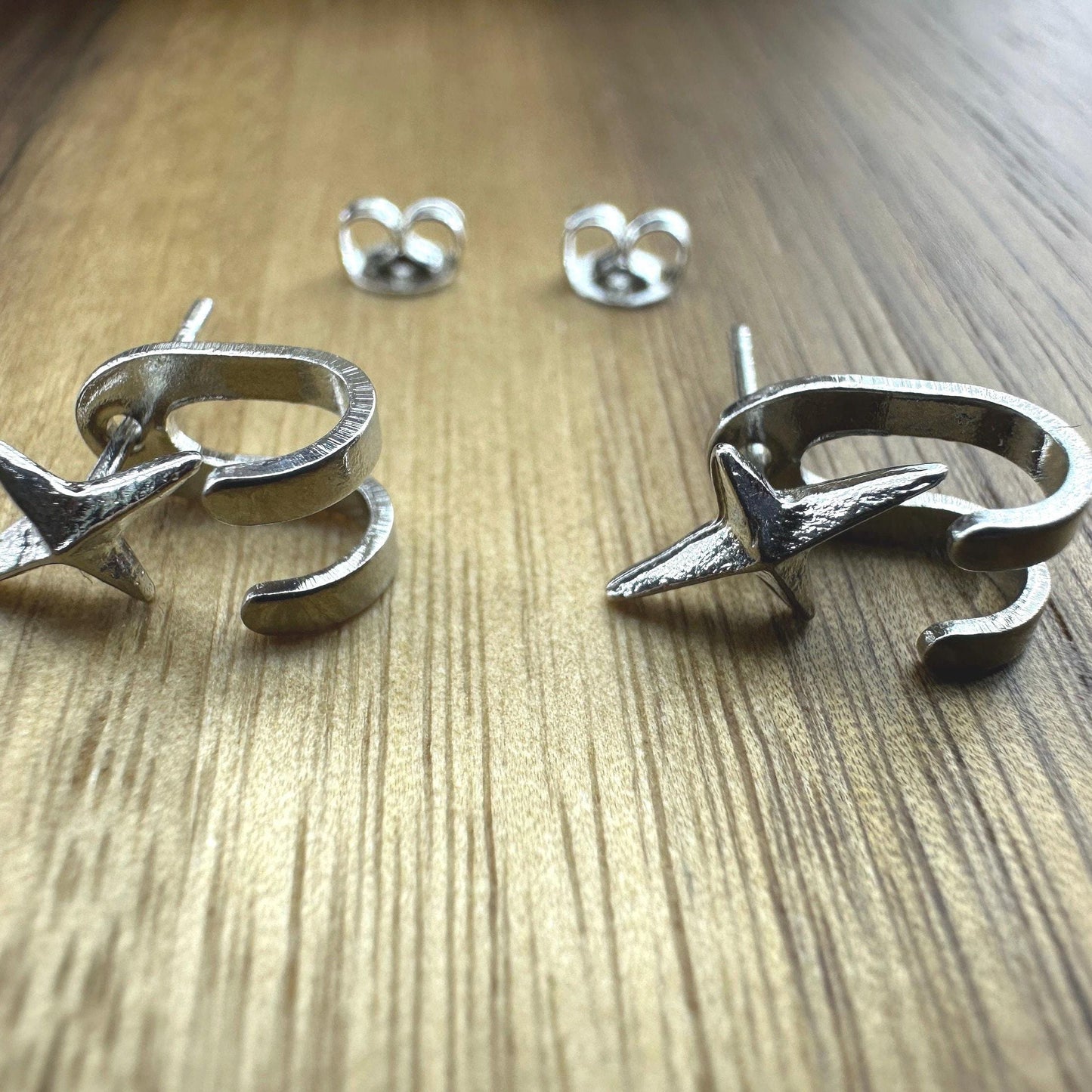 Mens Earrings - Silver Stud Earrings, Men, Minimalist Male Earring, Silver, Mens Stud Earrings, Studs for Men, star hook earrings, A480