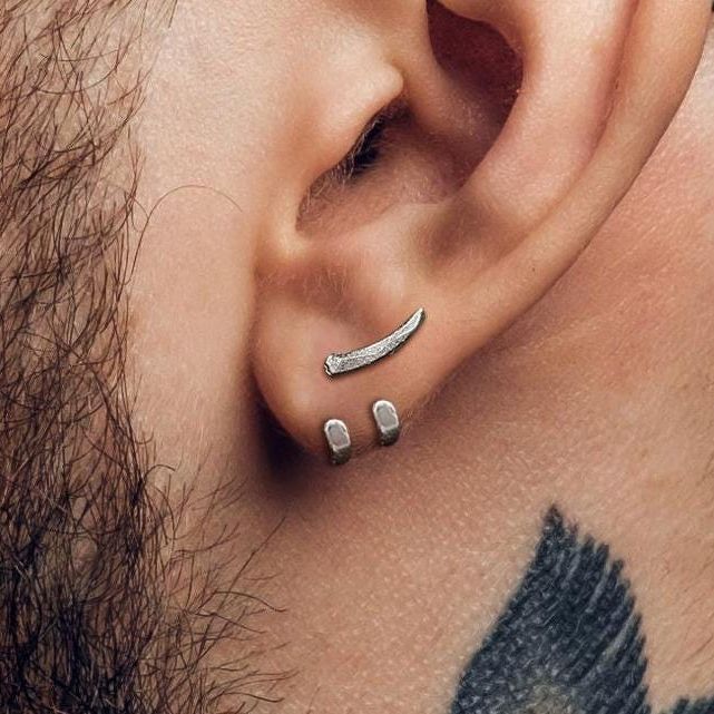 Manly Earrings - Silver Stud Earrings, Men, Edgy Male Earring, Silver Mens Stud Earrings, Studs for Men, sword studs