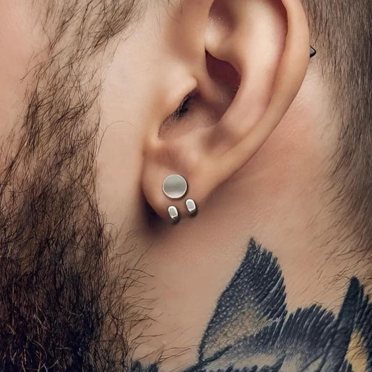Mens Earrings - Silver Stud Wrap Around Earrings, Men, Edgy Male Earring, Silver, Mens Stud Earrings, Studs for Men, Stud earrings, A378