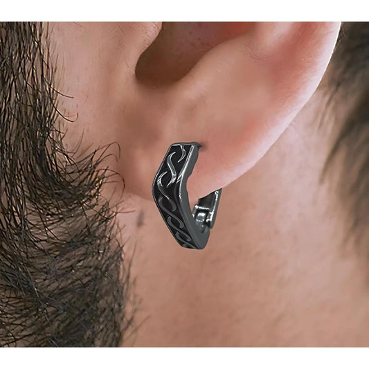 Mens Earrings - Silver Hoop Earrings, Men, Edgy, Male Earring, Silver Mens Earrings, Studs for Men, Viking, hoop earrings, A133