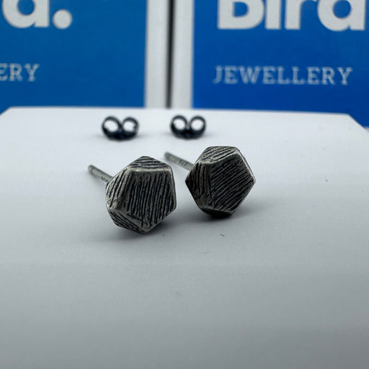 Gun Metal Grey, Stud Earrings, Mens earrings, Manly Male Earring, Sterling Silver, Studs for Men, edgy earrings, A400