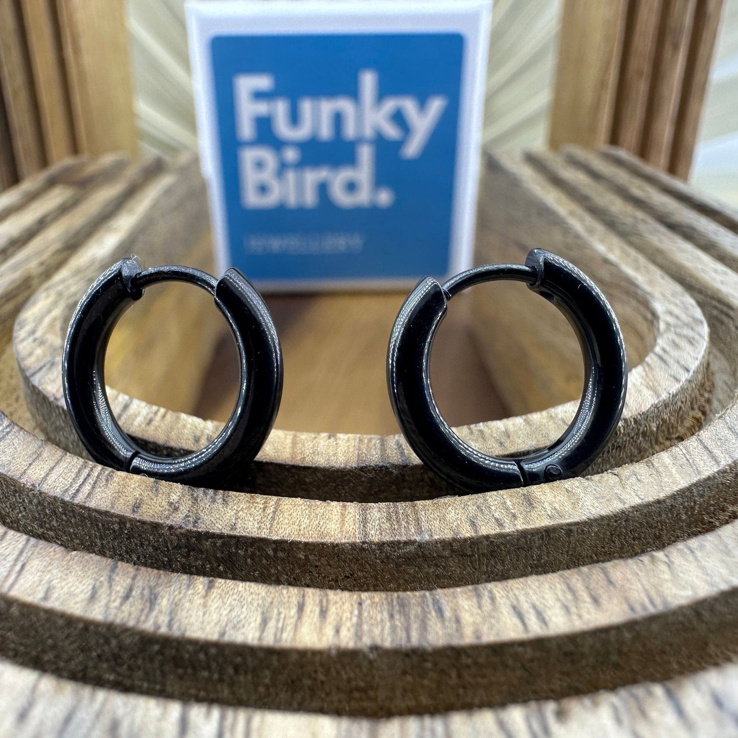 Black hoop earrings, Huggie, Hoop Earrings - Sleek and Chic, sleeper earrings, Mens and Womens Huggie Earrings, male earrings, A298