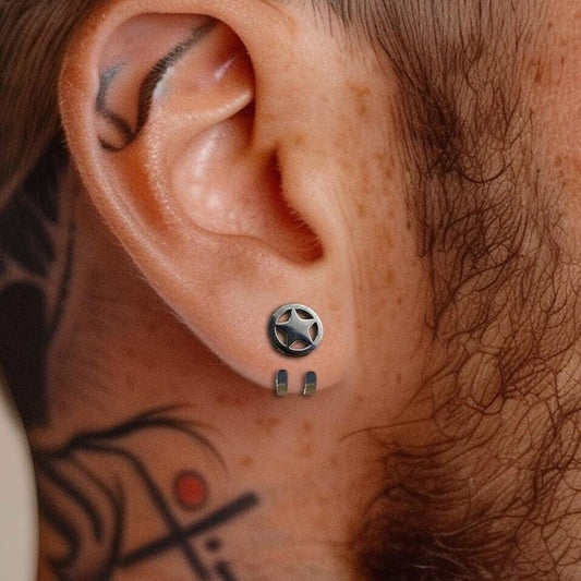 Mens Earrings - Silver Stud Earrings, Mens Studs, Star, Minimalist, Male Earring Silver Edgy Studs for Men, tick v, hoop man earrings, A203