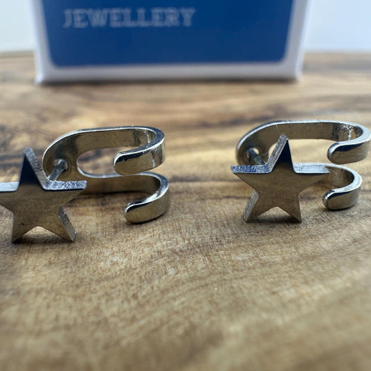 Mens Earrings - Silver Stud Earrings, Star, Men, Minimalist Male Earring, Silver, Mens Stud Earrings, Studs for Men, cuff earrings, A204