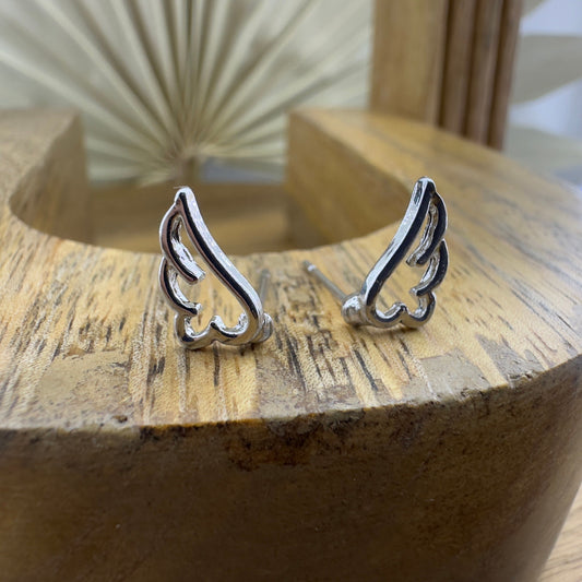 Angel Wing Earrings - Thinking of a loved one, Angel wings Thinking of your loss RIP gift, tiny, Funeral earrings, A054