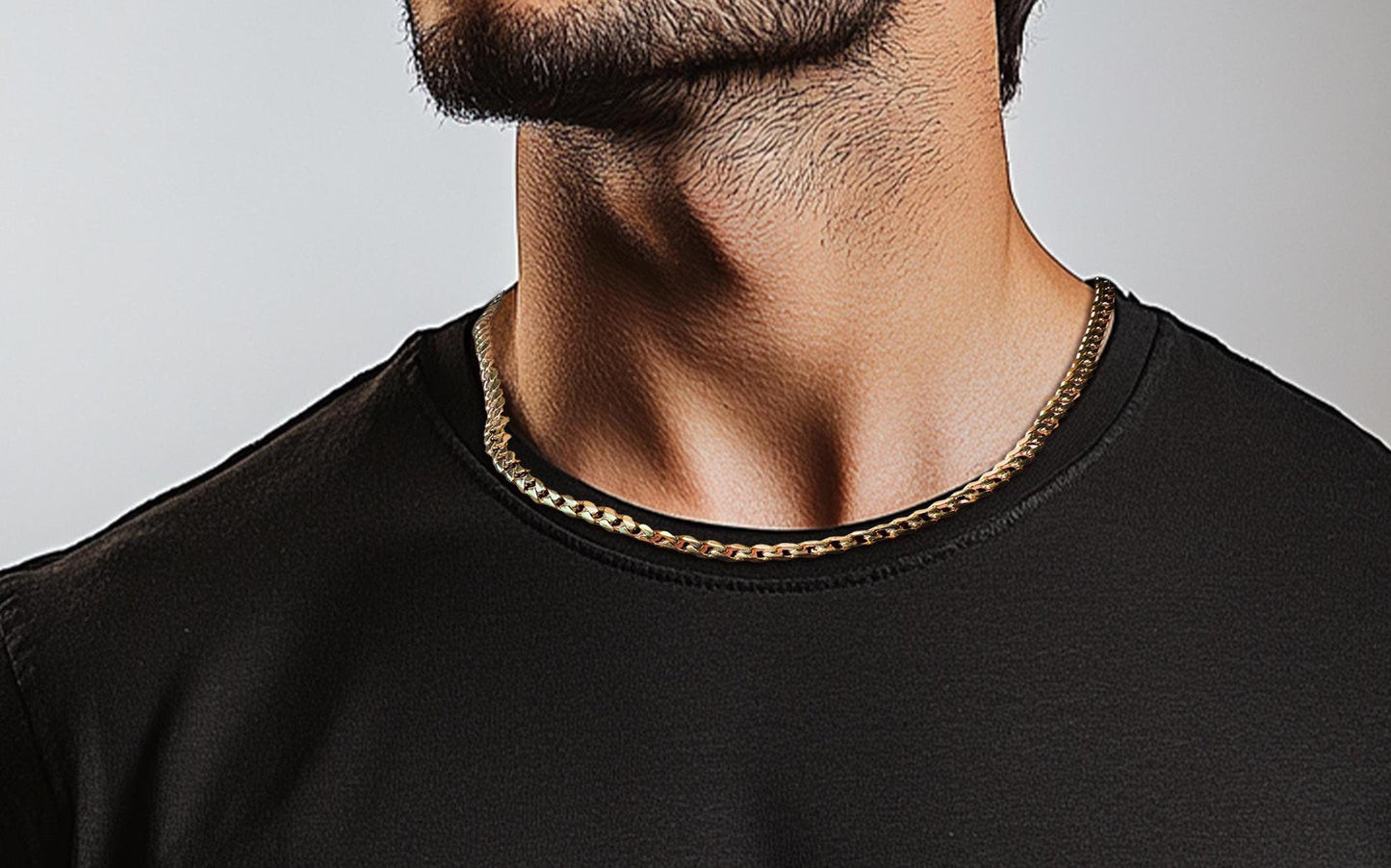 18k Miami Cuban Chain - Chunky Gold Chain Necklace for Men - Mens Gold Chain Real Gold Waterproof Chain - Men's Jewelry Gold Necklace, B007