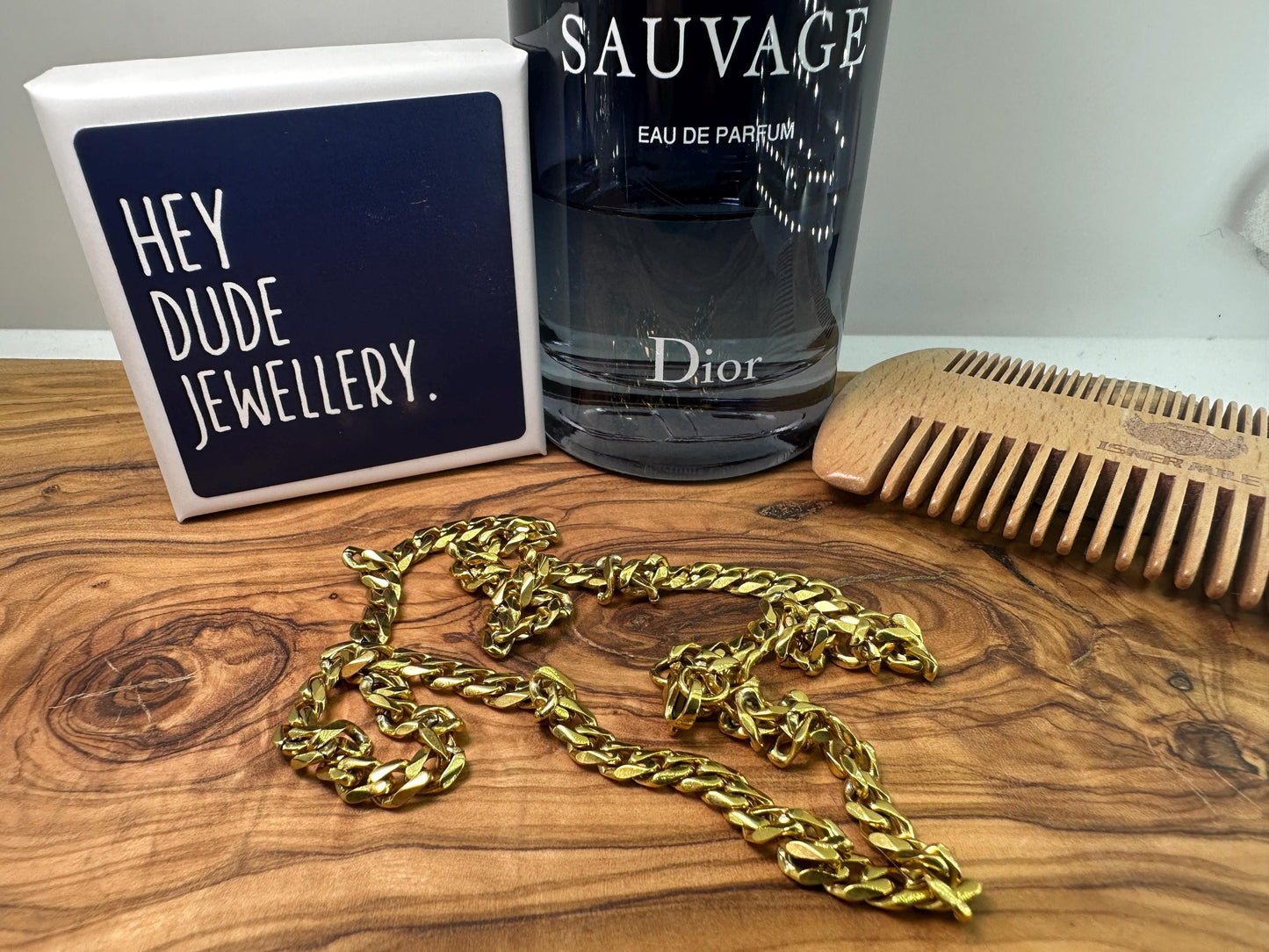 18k Miami Cuban Chain - Chunky Gold Chain Necklace for Men - Mens Gold Chain Real Gold Waterproof Chain - Men's Jewelry Gold Necklace, B007