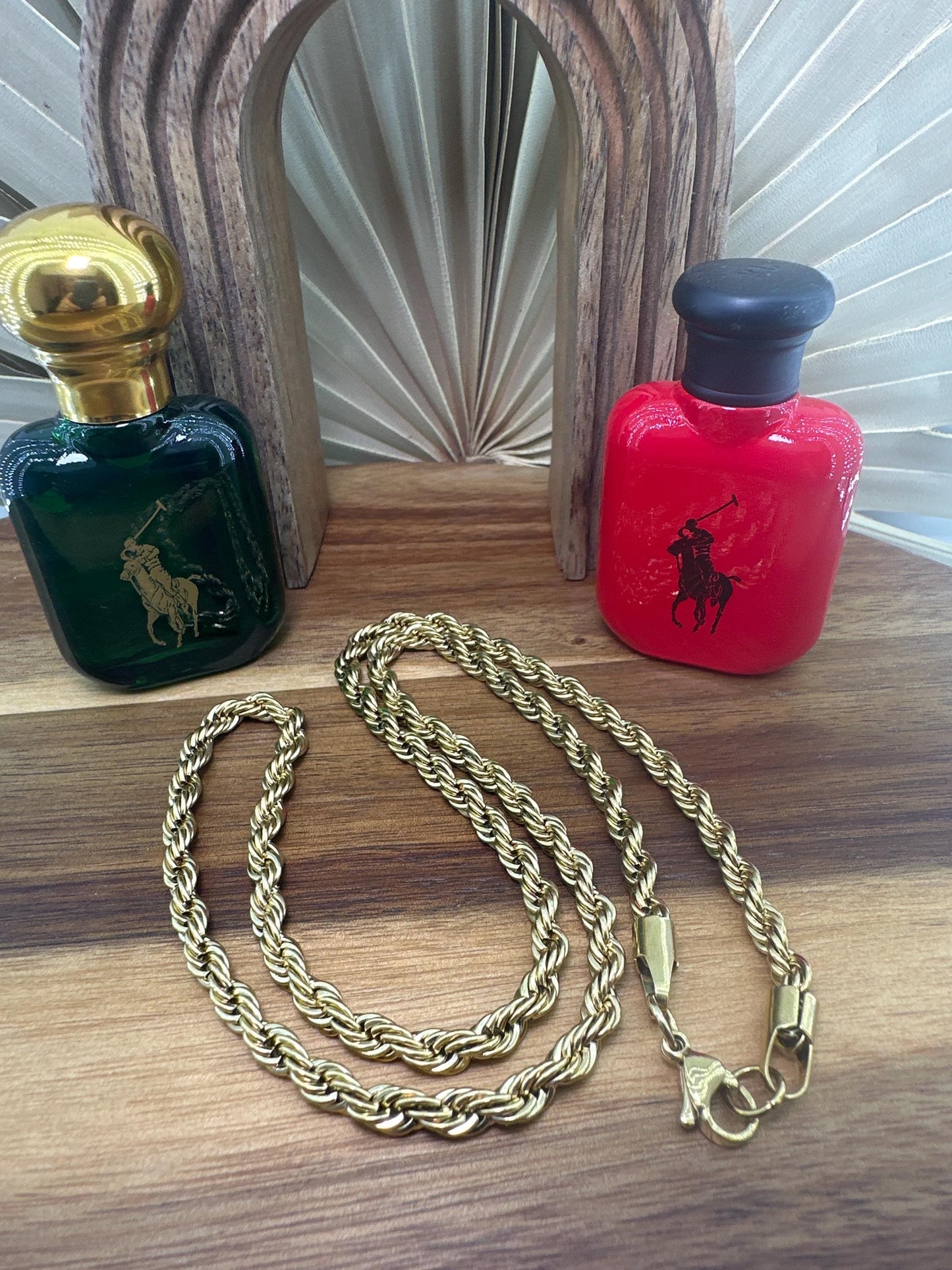 Gold Rope Necklace for Men - Gold Rope Chain  - Mens Gold Necklace - Waterproof Chain - gifts for him - Men's Jewelry Gold Necklace, B004