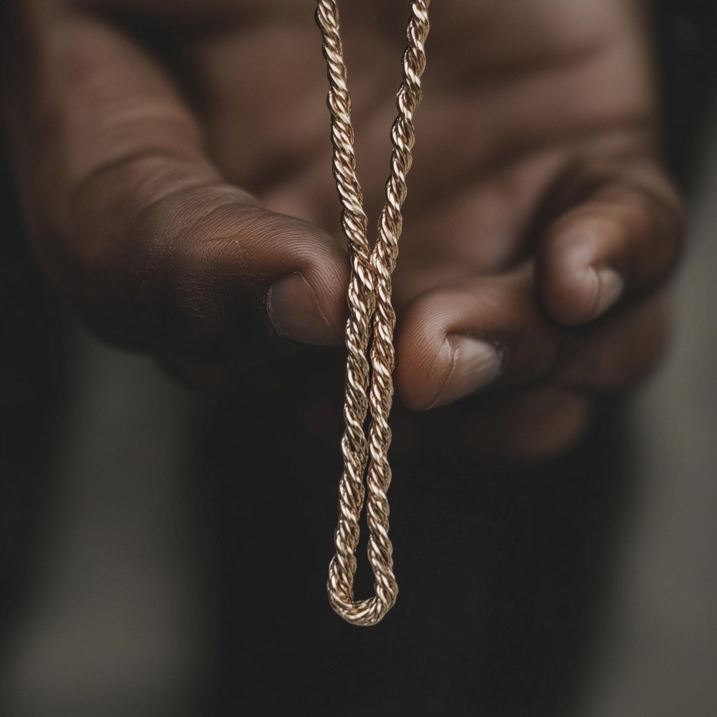 Gold Rope Necklace for Men - Gold Rope Chain  - Mens Gold Necklace - 50cm - Waterproof Chain - gifts for him - Men's Jewelry Necklace, B003