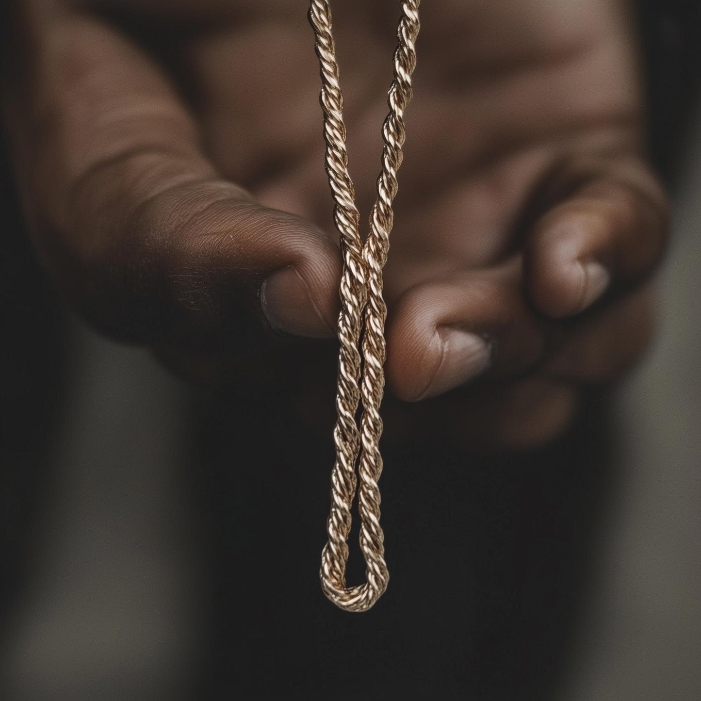 Gold Rope Necklace for Men - Gold Rope Chain  - Mens Gold Necklace - Waterproof Chain - gifts for him - Men's Jewelry Gold Necklace, B004
