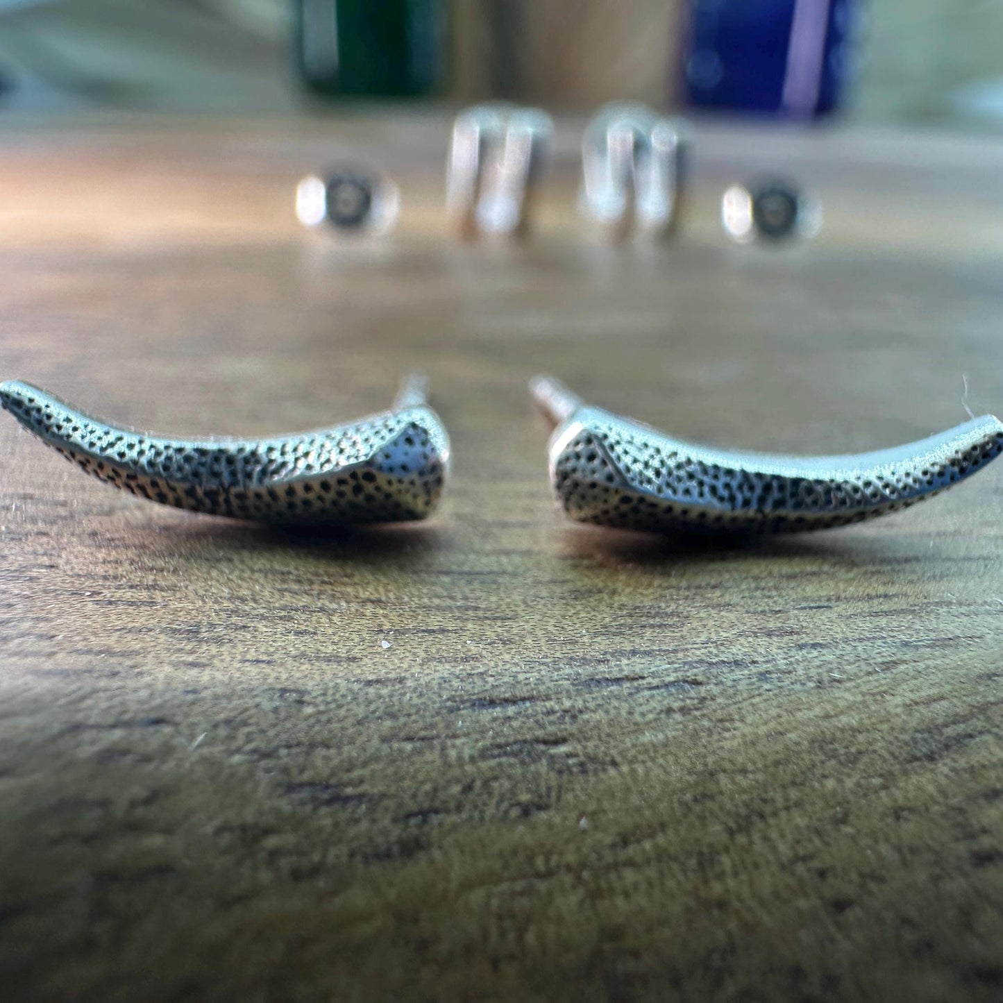 Mens Earrings - Sterling Silver Stud Earrings, Men, Male Earring, Sterling Silver, 925, Mens Stud Earrings, Studs for Men, tick v hoop, B017