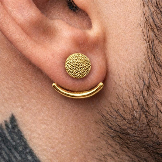 Mens Earrings - Gold wrap around  Earrings, Men, Minimalist Male Earring, Gold, Mens stud, Man Earrings, for Men, edgy, A555
