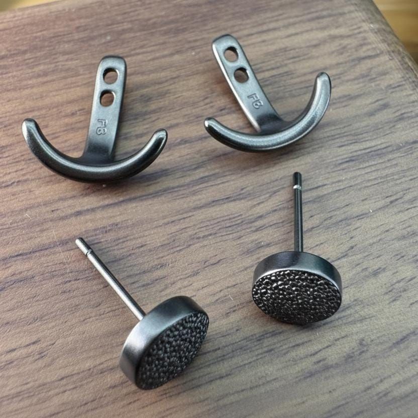 Mens Earrings - Gun Metal Grey wrap around  Earrings, Men, Minimalist Male Earring, Silver, Mens stud, Man Earrings, for Men, edgy, B026